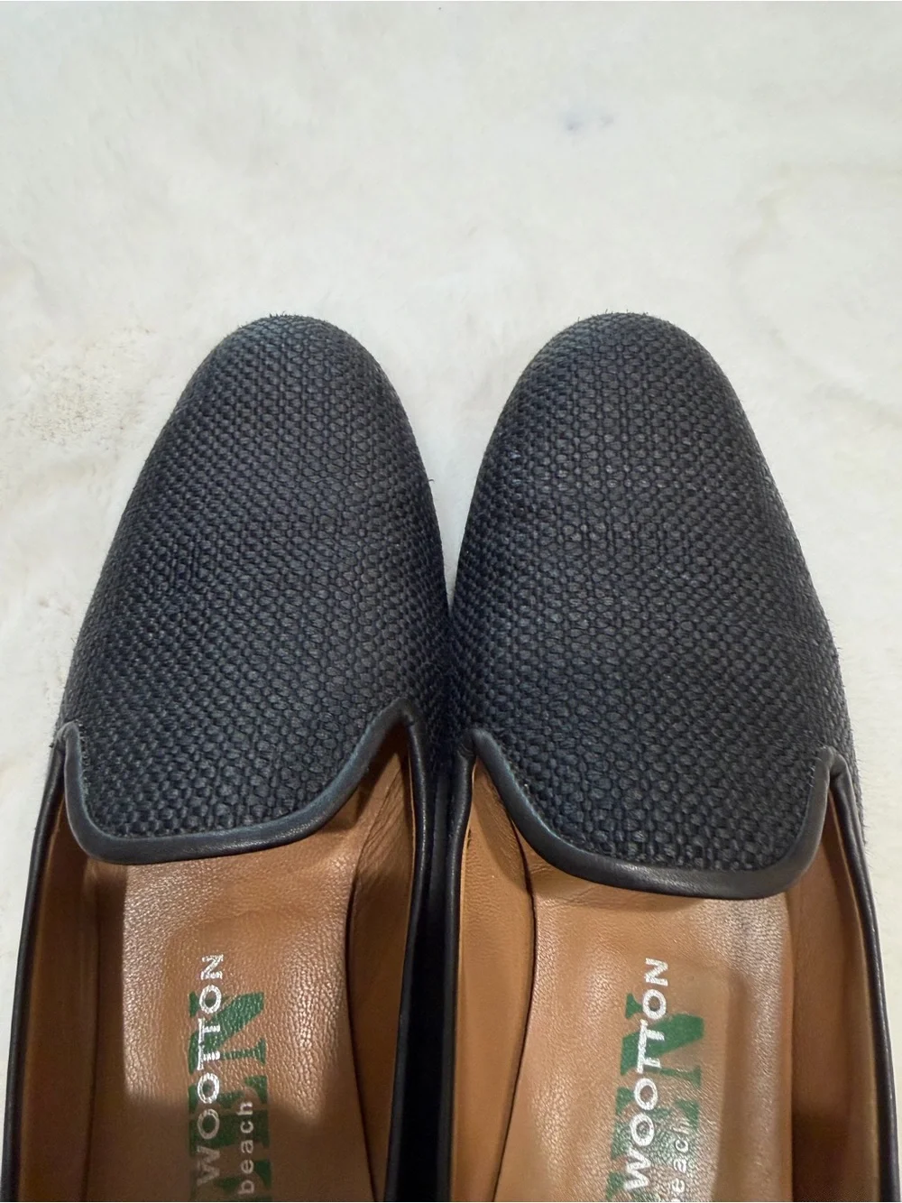 Stubbs & Wootton Black Woven Loafers